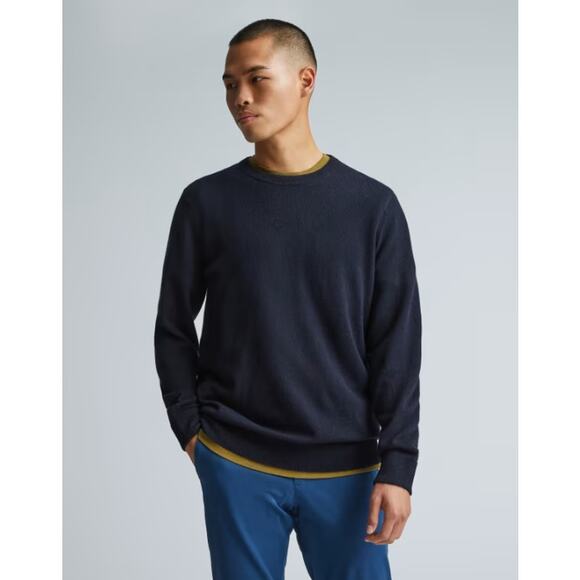 Everlane Mens Grade-A Cashmere Crew Sweater XS Dark Navy Blue NWT